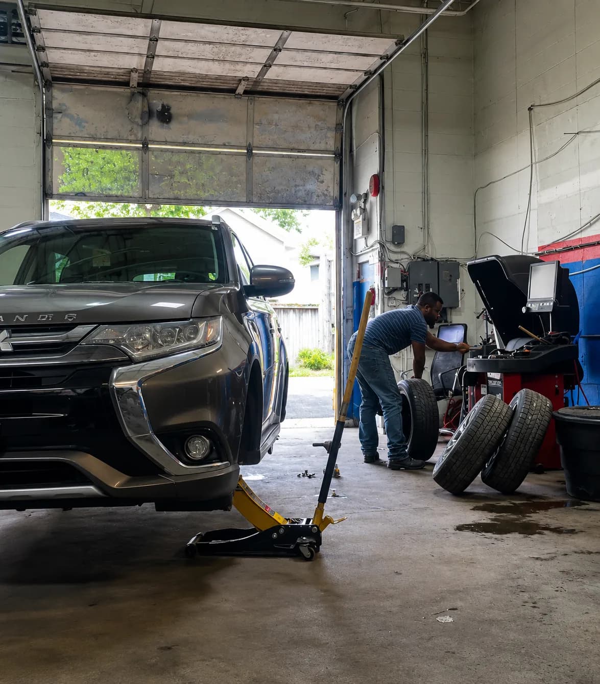The JB Tire team at work in the Kingsway shop
